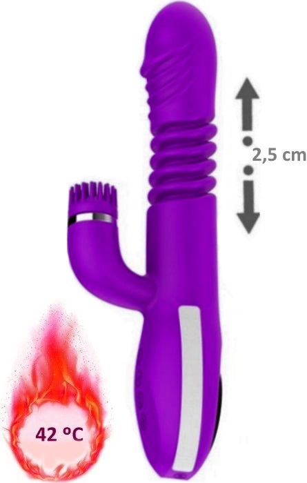 Vibrador Rabbit Telescópico e Aquecimento 144 Speeds 23cm RF09518