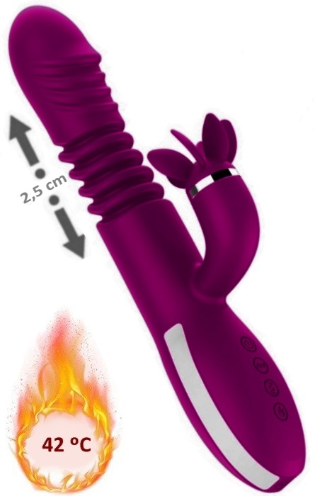 Vibrador Rabbit Telescópico e Aquecimento 144 Speeds 23cm RF09517