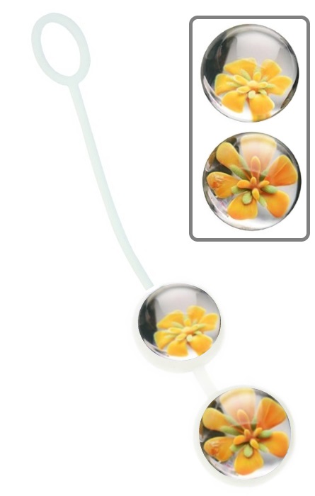 Bolas Glass Ben Wa Flower Yellow RF03989