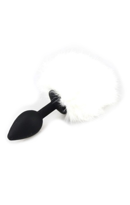 Plug Anal Black e Pompon White L RF01844