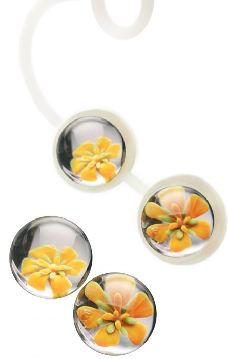 Bolas Glass Ben Wa Flower Yellow RF03989 - Image 5