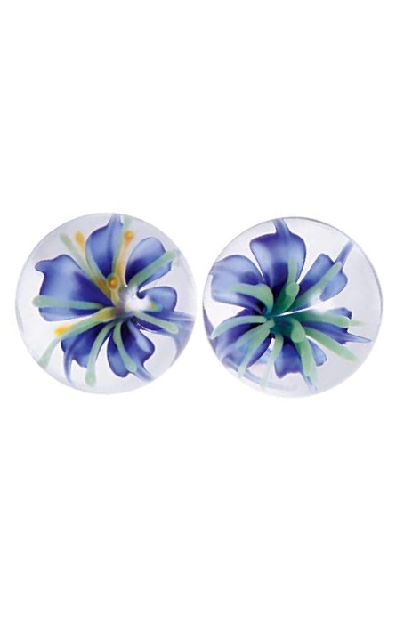 Bolas Glass Ben Wa Flower Blue RF03989 - Image 4