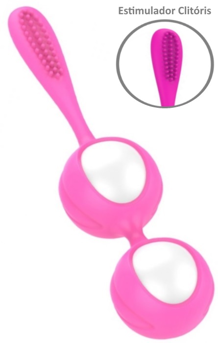 Bolas de Kegel com Estimulador de Clitóris 90g Pink RF03981