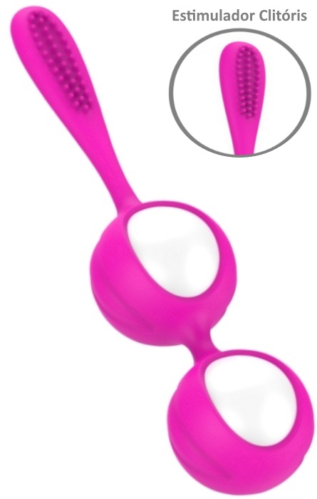 Bolas de Kegel com Estimulador de Clitóris 90g Rose RF03981