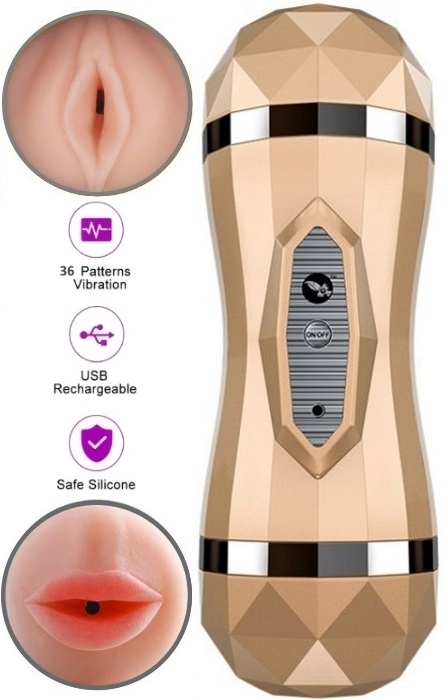 Vibrador Duplo Masturbabor Vaginal e Oral RF04108