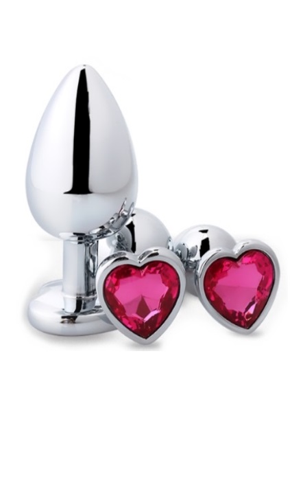 Anal Plug  Intense Heart com Brilhante Rose M RF02355