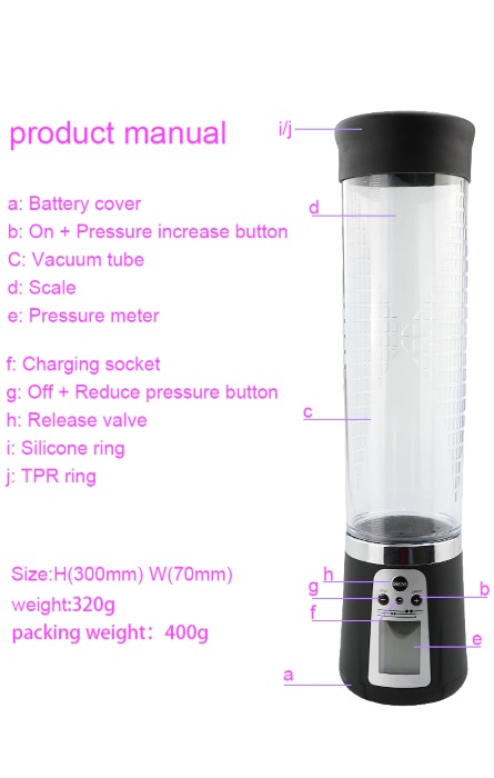Pênis Pump Automatica e Recarregavel Black RF03866 - Image 6