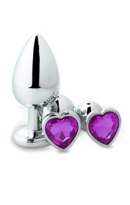 Anal Plug Intense Heart com Brilhante Purple M RF02355