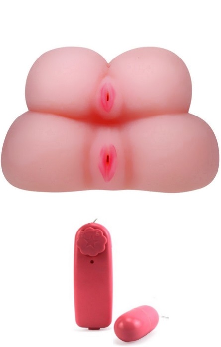 Masturbador Vibrador Dupla Vagina e Anal com Voz RF01499