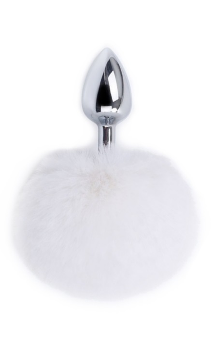 Plug Anal Pompon White L RF02304