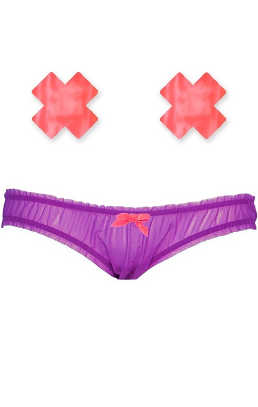 Conjunto Nipples & Tanga Purple RF23628