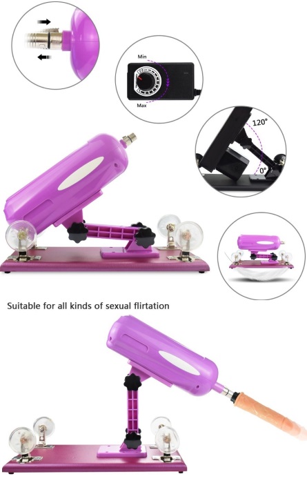 Máquina Automática Sex Machine 12 Speeds Kit 4 peças Purple RF09861