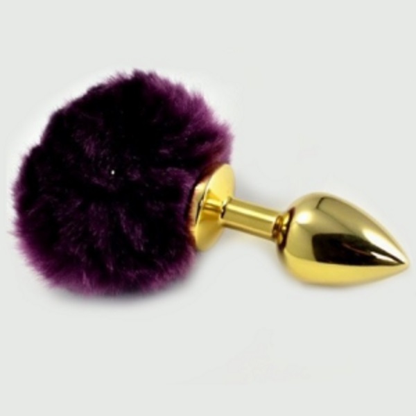 Plug Anal Gold e Pompon Purple RF01300