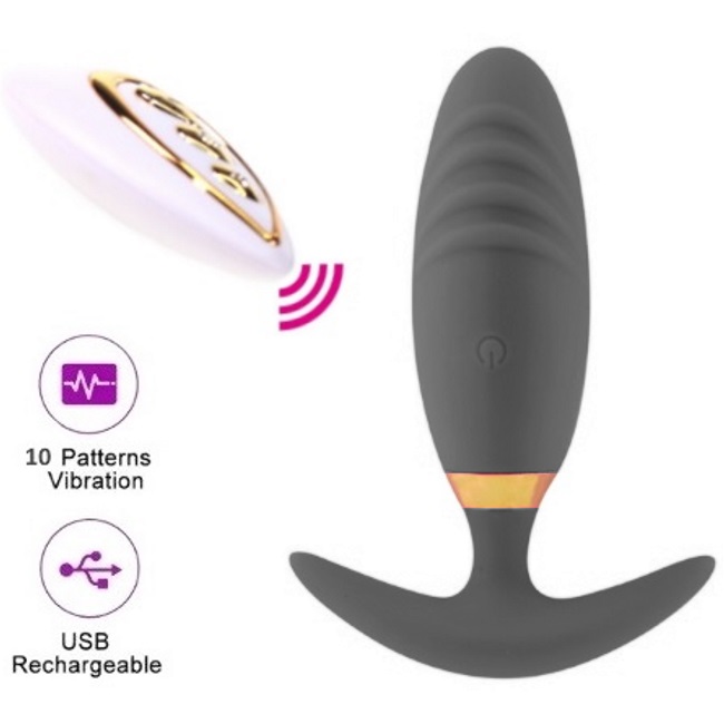 Plug Anal Vibrador Magic Recarregavel 10 Speeds Black RF09623