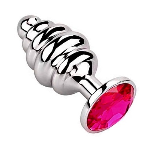 Plug Anal com Ondas e Brilhante Red M RF08001