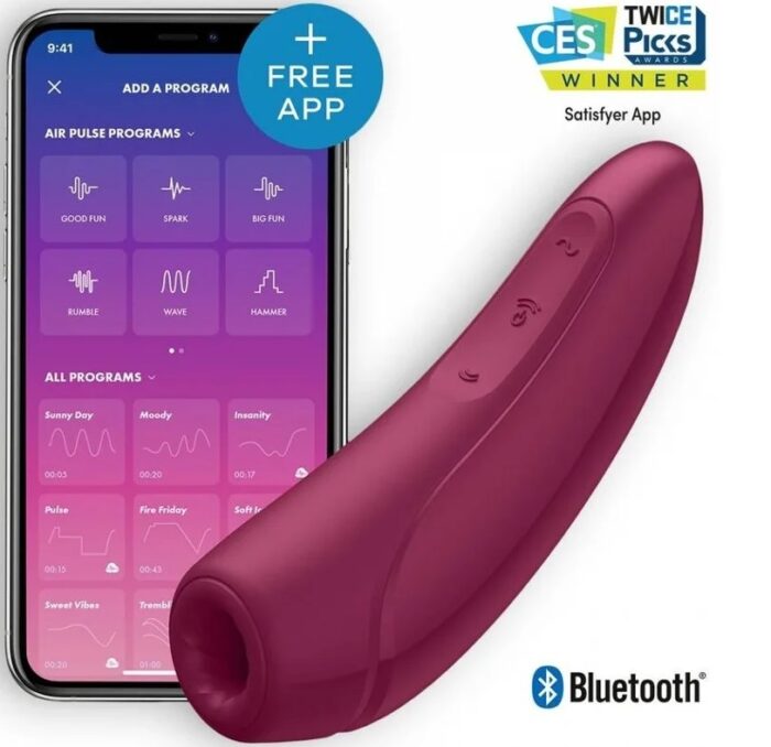Estimulador com Sucção de Clitóris Satisfyer Curvy 1+ APP RF31122