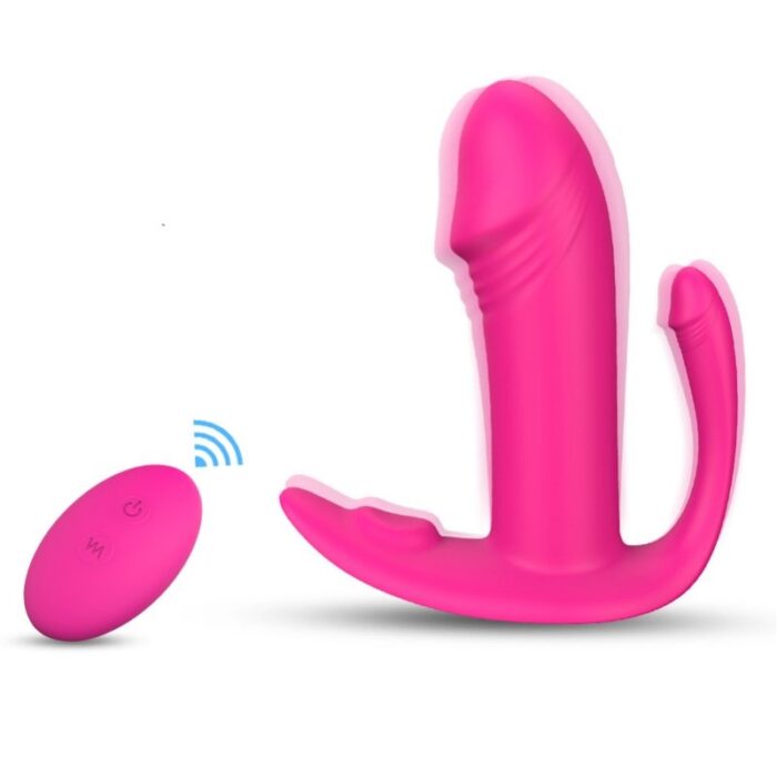 Vibrador Triplo Strap-On 9 Speeds Rose RF09534