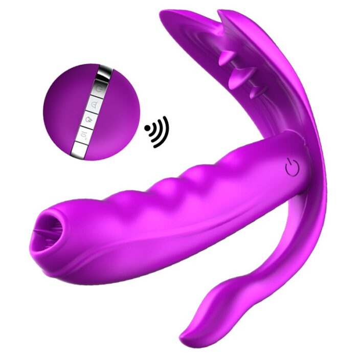 Vibrador Triplo Strap-On com Aquecimento 7 Speeds RF09512