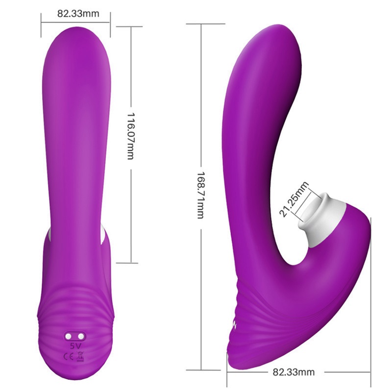 Vibrador com Sucção e Lingua para Clitóris 18 Speeds Purple RF09504 - Image 3