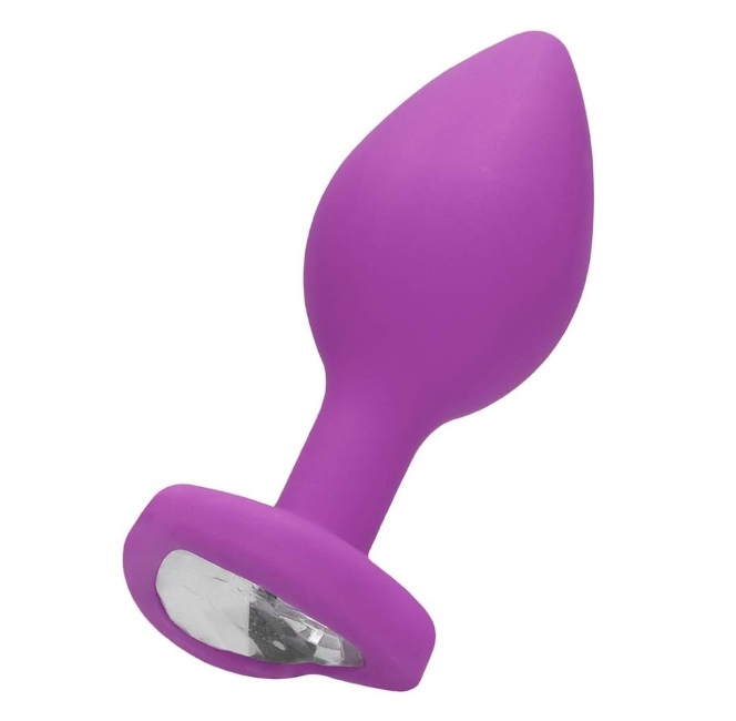 Anal Plug Silicone Coração Purple Brilhante Clear L RF03184