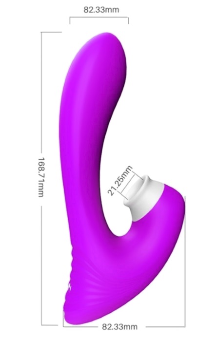 Vibrador com Sucção e Lingua para Clitóris 18 Speeds Purple RF09504 - Image 5