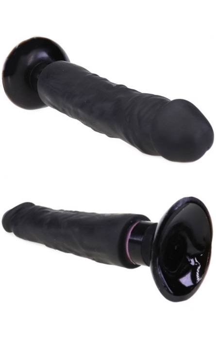 Vibrador Base Sucção Realistico 25cm Black RF04227