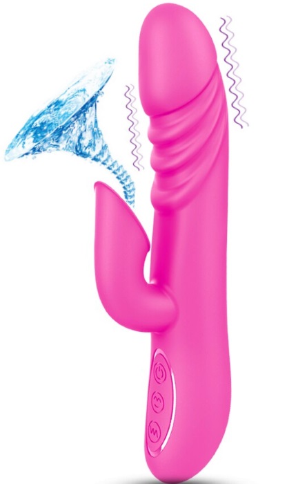 Vibrador G-spot Rabbit Ondas de Sucção 12 Speeds Pink RF09505