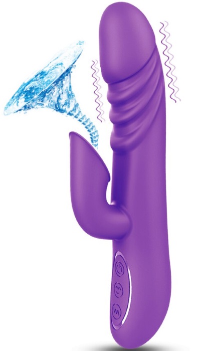 Vibrador G-spot Rabbit Ondas de Sucção 12 Speeds Purple RF09505