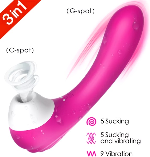 Triplo Vibrador Ondas de Sucção e Pressão 18 Speeds Rose RF09529 - Image 3