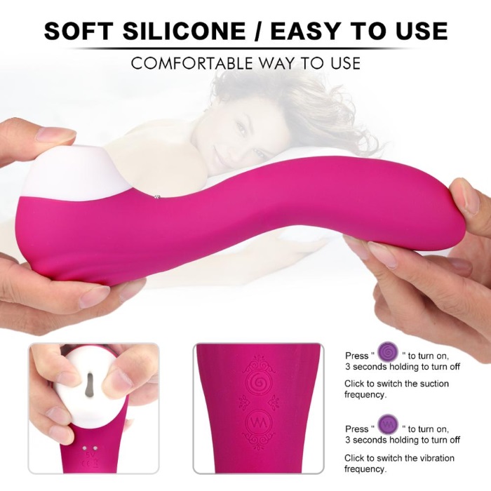 Triplo Vibrador Ondas de Sucção e Pressão 18 Speeds Rose RF09529 - Image 5