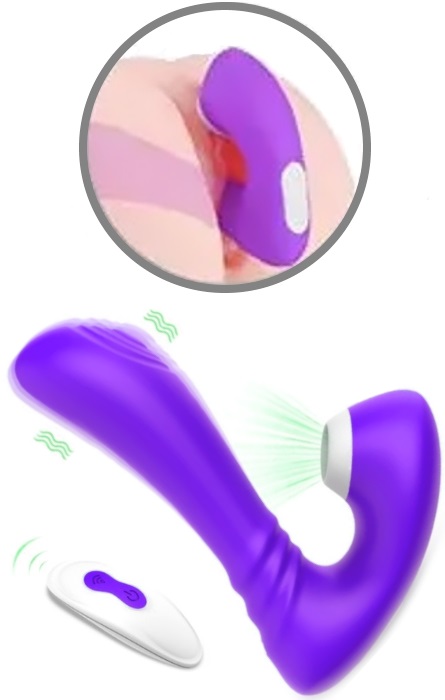 Vibrador G-Spot e Ondas de Pressão Clitóris Wireless 18 Speeds Purple RF09532 - Image 4