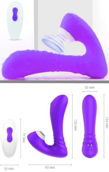 Vibrador G-Spot e Ondas de Pressão Clitóris Wireless 18 Speeds Purple RF09532 - Image 5