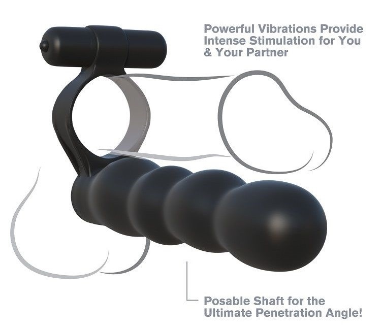 Dildo e C-Ring Vibrador para Dupla Penetração Red RF03261 - Image 3