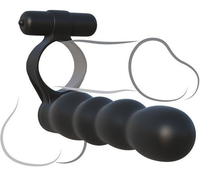 Dildo e C-Ring Vibrador para Dupla Penetração Red RF03261 - Image 4