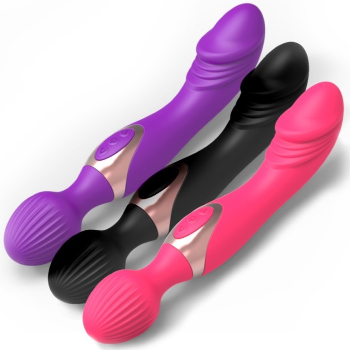 Vibrador Duplo G-Spot e Wand Massager 10 Speeds Purple RF09702 - Image 4