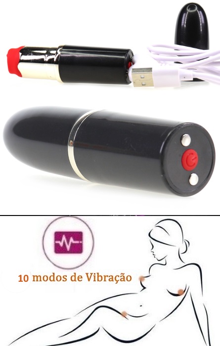 Baton Duplo Vibrador de Lingua e Bala Recarregavel 10 Speeds RF09659 - Image 2
