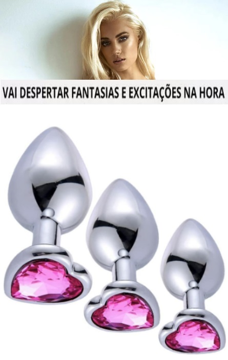 Anal Plug  Intense Heart com Brilhante Rose M RF02355
