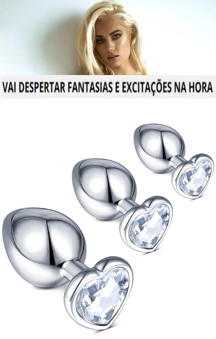 Plug Anal Intense Heart com Brilhante Clear L RF02355