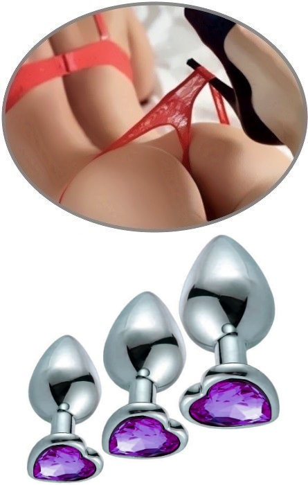 Anal Plug Intense Heart com Brilhante Purple M RF02355 - Image 5
