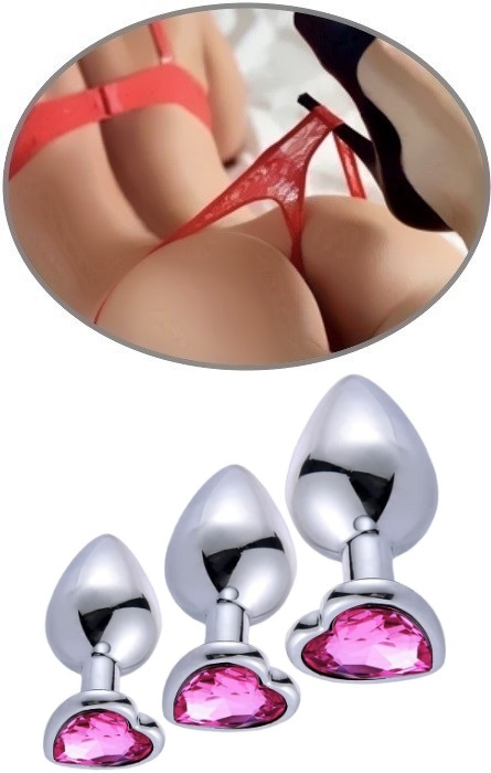 Anal Plug Intense Heart com Brilhante Rose M RF02355 - Image 3