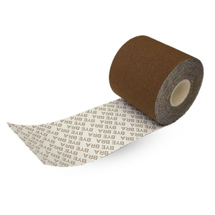 BYE-BRA – BODY TAPE 5 M X 6,5 CM + 3 PARES DE CAPAS DE BICO MARROM