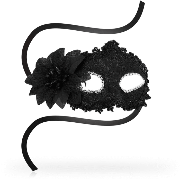 OHMAMA – MSCARAS ANTIZAZ FLOR LATERAL ESTILO VENEZIANO – PRETO