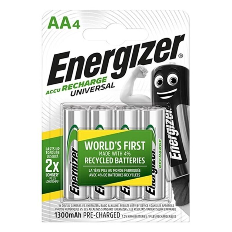 ENERGIZER – BATERIA RECARREGVEL UNIVERSAL HR6 AA 1300mAh 4 UNIDADE