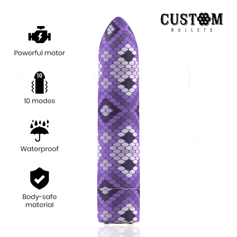 CUSTOM BULLETS – RECHARGEABLE SNAKE PURPLE MAGNETIC BULLET 10V
