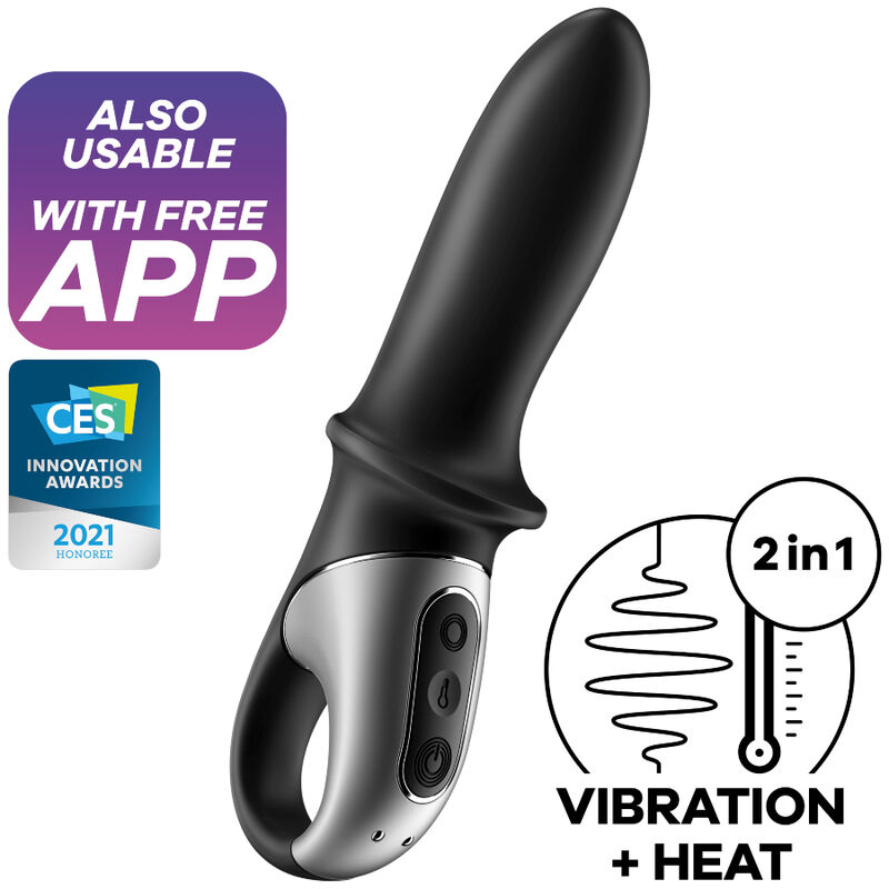 SATISFYER – APLICATIVO VIBRADOR ANAL HOT PASSION PRETO