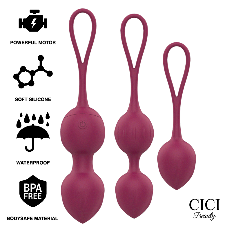 CICI BEAUTY – CONTROLE REMOTO PREMIUM SILICONE 3 VIBRANTES KEGEL BEADS