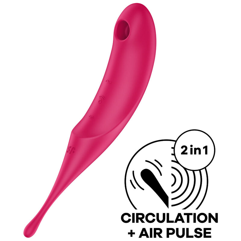 SATISFYER – ESTIMULADOR E VIBRADOR DE PULSO TWIRLING PRO AIR VERMELHO
