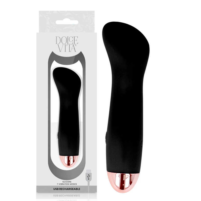 DOLCE VITA – VIBRADOR RECARREGÁVEL ONE BLACK 10 SPEED