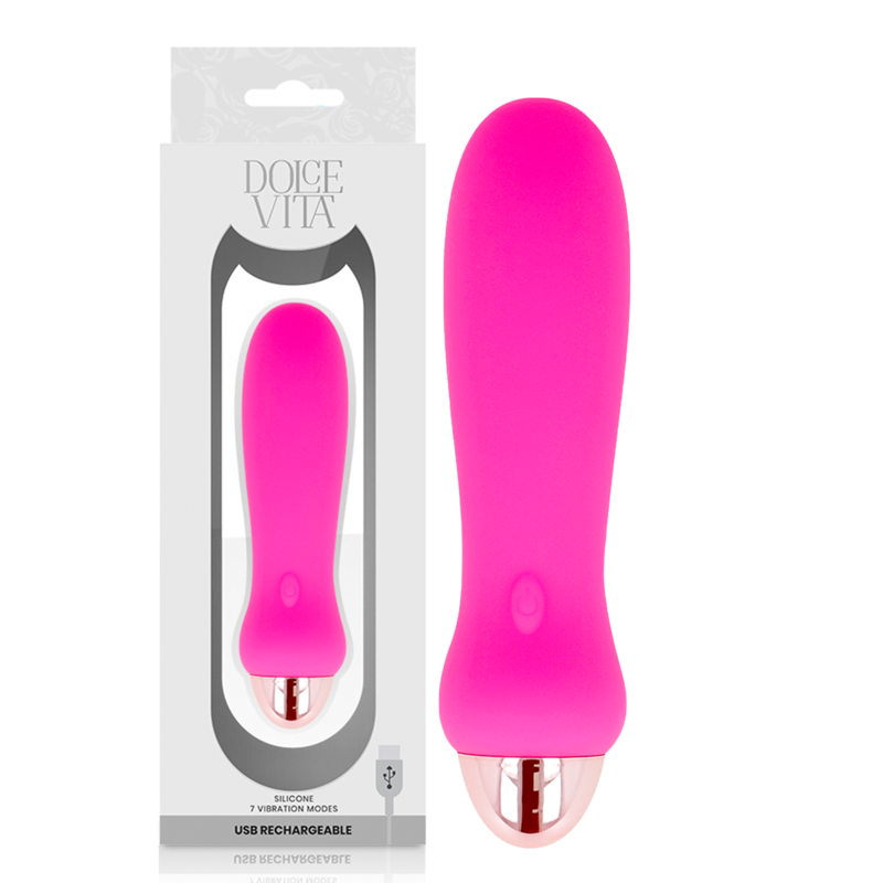 DOLCE VITA – VIBRADOR RECARREGÁVEL CINCO PINK 7 VELOCIDADES
