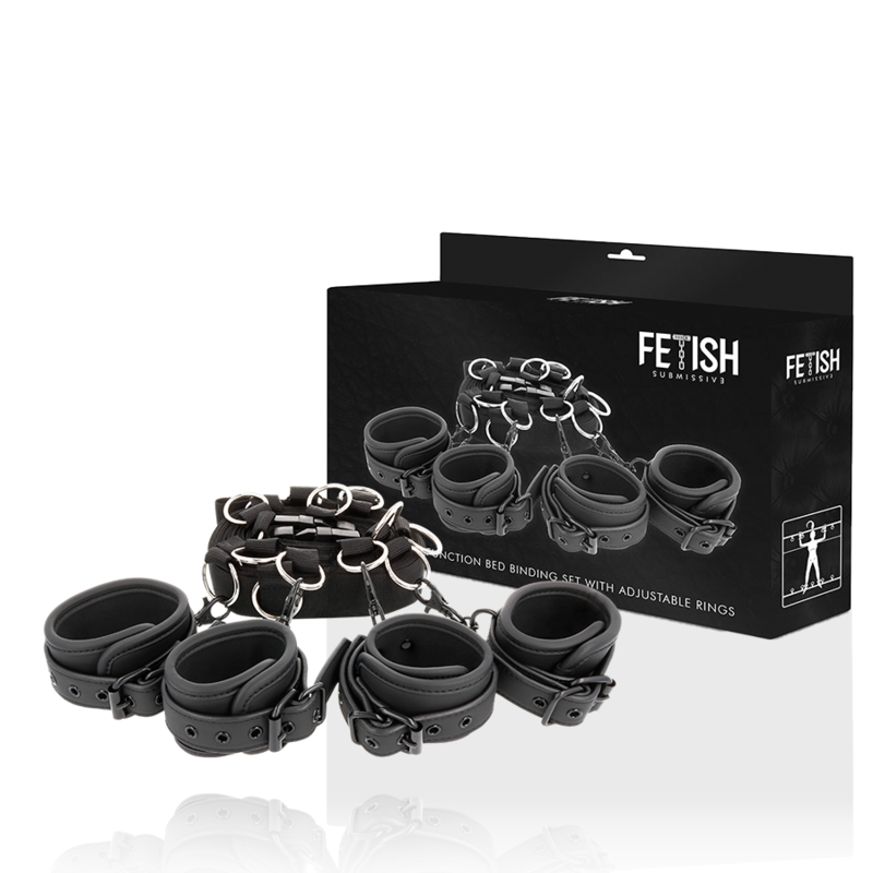 FETISH SUBMISSIVE – CONJUNTO DE LAÇOS DE CAMA DE LUXO COM FORRO DE NOPRENE